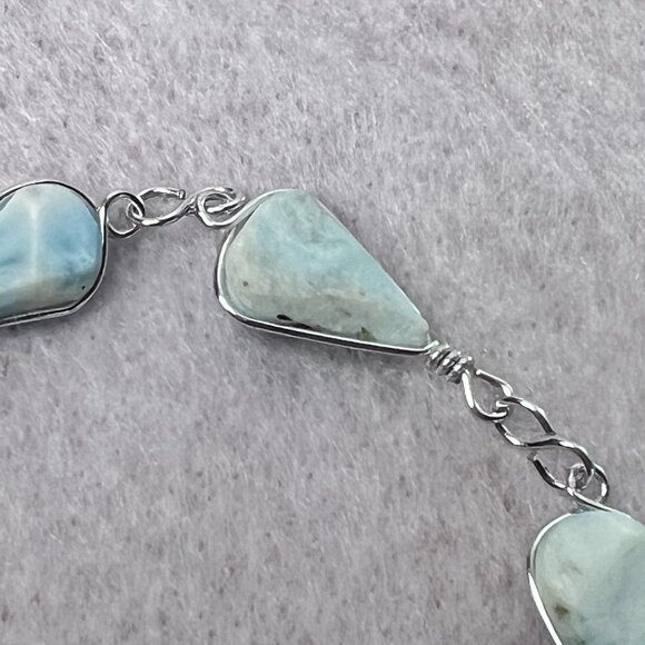 Turquoise & SS 925 7" Bracelet & Turtle Pendant - Picture 9 of 16